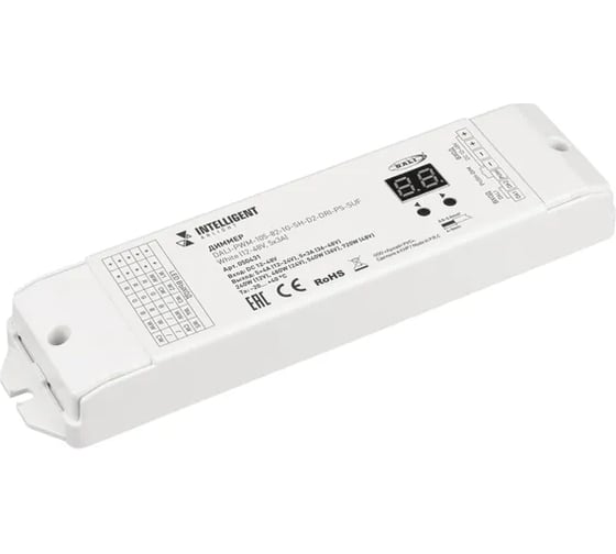 Диммер INTELLIGENT ARLIGHT DALI-PWM-105-82-1G-SH-D2-DRI-PS-SUF White IARL, IP20 Пластик 1шт 050431