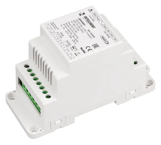 Диммер INTELLIGENT ARLIGHT SMART-DALI2-301-72-ADDR-DIM-PS-DIN-White IARL, IP20 Пластик 1шт 060683
