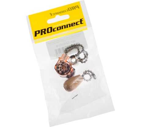 Выключатель для бра PROCONNECT с цепочкой 270 мм и деревянным наконечником Silver 32-0105-9