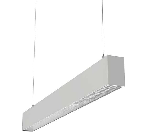 Светодиодный светильник VARTON X-line 1 м 20 Вт Up&Down одиночный подвесной 1003x63x100 мм IP40 RAL9003 белый муар Tunable White (3000-6500K) призма с декоративным проводом 2 м и комплектом подвесов 2 м диммируемый (DALI) V1-R0-02823-02PRA-40022TW