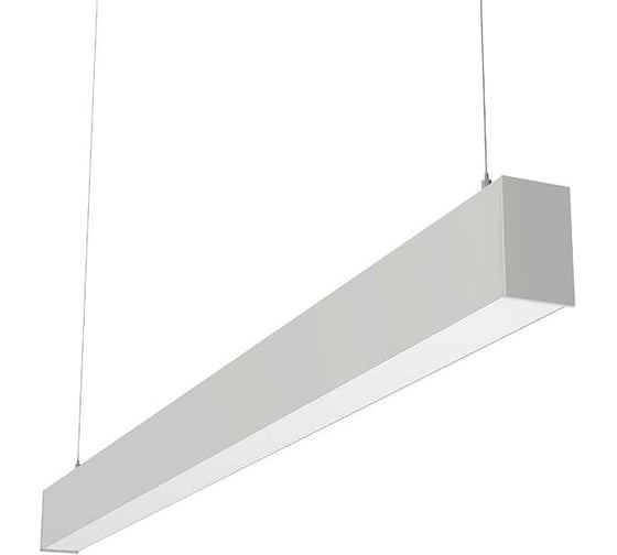 Светодиодный светильник VARTON X-line 1,5 м 30 Вт одиночный подвесной 1499x63x100 мм IP40 RAL9003 белый муар Tunable White (3000-6500K) опал с декоративным проводом 2 м и комплектом подвесов 2 м диммируемый (DALI) V1-R0-00825-02OPA-40030TW