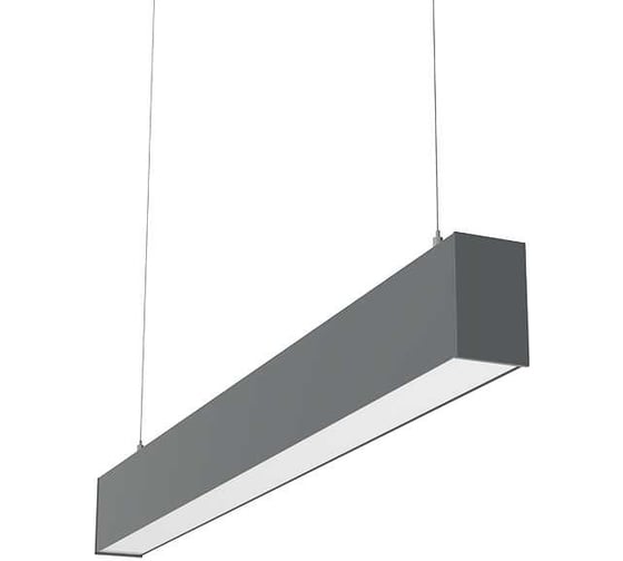 Светодиодный светильник VARTON X-line 1 м 30 Вт одиночный подвесной 1003x63x100 мм IP40 RAL7045 серый муар Tunable White (3000-6500K) опал с декоративным проводом 1 м и комплектом подвесов 1 м диммируемый (DALI) V1-R0-70823-02OPA-40030TW