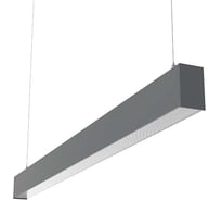 Светодиодный светильник VARTON X-line 1,5 м 45 Вт Up&Down одиночный подвесной 1499x63x100 мм IP40 RAL7045 серый муар Tunable White (3000-6500K) призма с декоративным проводом 2 м и комплектом подвесов 2 м диммируемый (DALI) V1-R0-72825-02PRA-40048TW