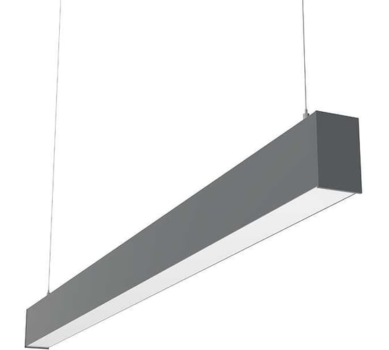 Светодиодный светильник VARTON X-line 1,5 м 30 Вт одиночный подвесной 1499x63x100 мм IP40 RAL7045 серый муар Tunable White (3000-6500K) опал с декоративным проводом 2 м и комплектом подвесов 2 м диммируемый (DALI) V1-R0-70825-02OPA-40030TW