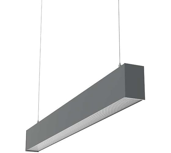 Светодиодный светильник VARTON X-line 1 м 30 Вт одиночный подвесной 1003x63x100 мм IP40 RAL7045 серый муар Tunable White (3000-6500K) призма с декоративным проводом 1 м и комплектом подвесов 1 м диммируемый (DALI) V1-R0-70823-02PRA-40030TW