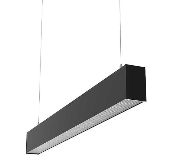 Светодиодный светильник VARTON X-line 1 м 30 Вт одиночный подвесной 1003x63x100 мм IP40 RAL9005 черный муар Tunable White (3000-6500K) призма с декоративным проводом 1 м и комплектом подвесов 1 м диммируемый (DALI) V1-R0-90823-02PRA-40030TW