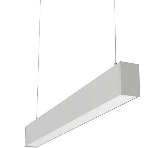 Светодиодный светильник VARTON X-line 1 м 30 Вт одиночный подвесной 1003x63x100 мм IP40 RAL9003 белый муар Tunable White (3000-6500K) опал с декоративным проводом 1 м и комплектом подвесов 1 м диммируемый (DALI) V1-R0-00823-02OPA-40030TW