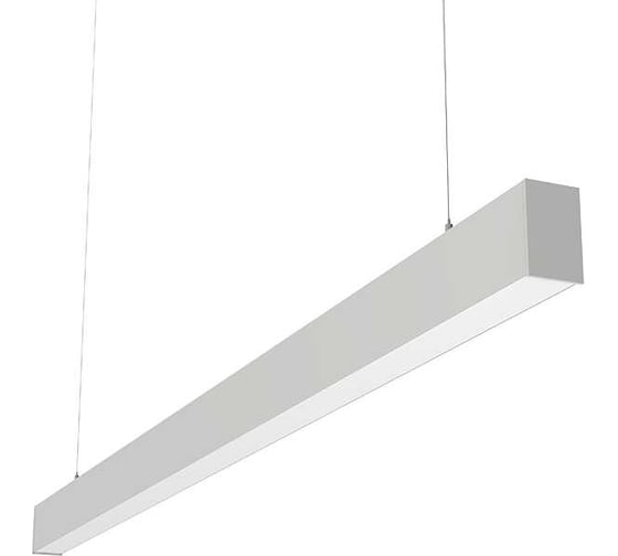 Светодиодный светильник VARTON X-line 2 м 40 Вт одиночный подвесной 1995x63x100 мм IP40 RAL9003 белый муар Tunable White (3000-6500K) опал с декоративным проводом 2 м и комплектом подвесов 2 м диммируемый (DALI) V1-R0-00827-02OPA-40040TW