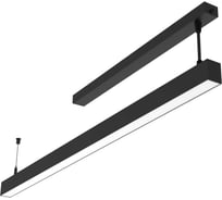 Аварийный светодиодный светильник VARTON Angusta 761x35x45мм подвесной 16 Вт 4000 К IP40 RAL9005 черный муар с рассеивателем опал автономный постоянного действия V1-R0-90239-30A00-4001640