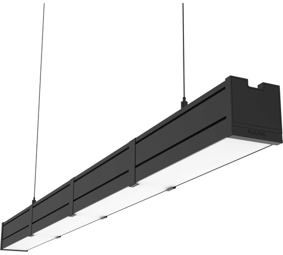 Светодиодный светильник VARTON Mercury Pro GL подвесной/накладной 1019х66х68 мм 34 Вт 4000 К CRI 90 RAL9005 черный муар с декоративным проводом 2 м и комплектом подвесов 2 м опаловый рассеиватель закаленное стекло аварийный V1-R0-9R257-31GOA-5403440