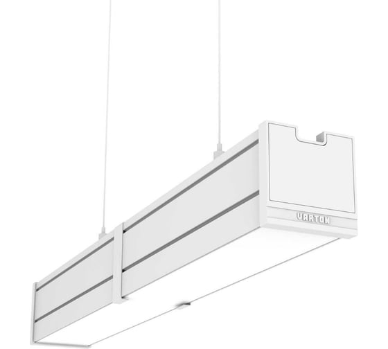 Светодиодный светильник VARTON Mercury Pro GL подвесной/накладной 523х66х68 мм 18 Вт 3000 К CRI 90 RAL9003 белый муар с декоративным проводом 2 м и комплектом подвесов 2 м опаловый рассеиватель закаленное стекло аварийный V1-R0-0R256-31GOA-5401830