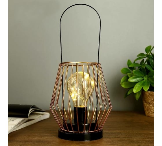 Ночник RisaLux "Фонарь золотой" LED 3AAА черный 14x14x29,5 см. 4304063