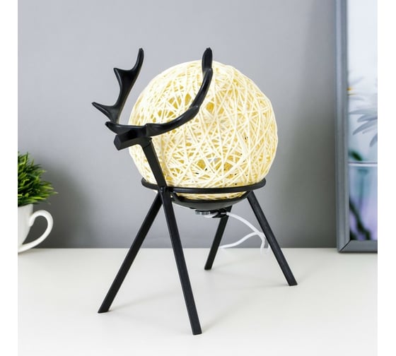 Настольная лампа RisaLux "Олешарик" LED 3Вт USB черный 21x13x23 см 7432528