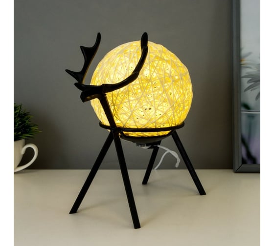 Настольная лампа RisaLux "Олешарик" LED 3Вт USB черный 21x13x23 см 7432528