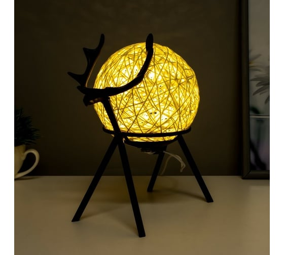 Настольная лампа RisaLux "Олешарик" LED 3Вт USB черный 21x13x23 см 7432528