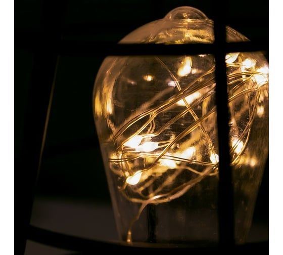 Ночник RisaLux "Фонарь" LED от батареек 3хAAA черный 12x12x19 см 7336992