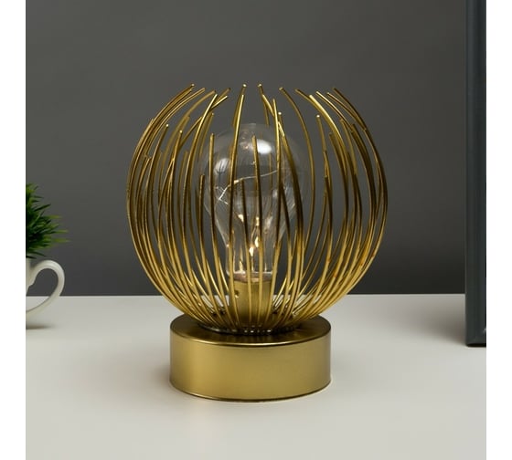 Ночник RisaLux "Лотос" LED от батареек 3хАА золото 15x15x18 см 7304947