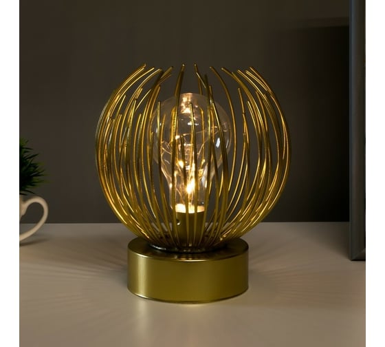 Ночник RisaLux "Лотос" LED от батареек 3хАА золото 15x15x18 см 7304947