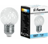 Лампа-строб FERON LB-377 Шарик прозрачный E27 1W 6400K, 38220