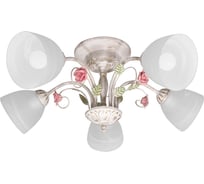 Потолочная люстра ПЕТРАСВЕТ 5 плафонов с листочками и цветами S2235-5