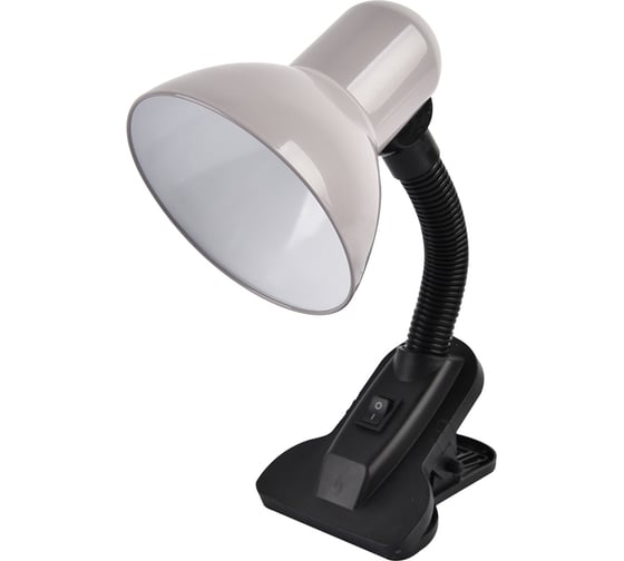 Светильник настольный General Lighting Systems под лампу е27, GTL-034 серый, на прищепке 800134