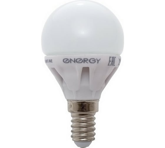 Светодиодная лампа Energy шарик G45-4,5-14WC 4,5W E14 25000ч 3000K теплый белый свет 001945 1