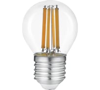 Филаментная светодиодная лампа General Lighting Systems E27, 10 Вт, 580 Лм, GLDEN-G45S-10-230-E27-45 662256