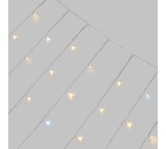 Гирлянда светодиодная Neon-Night Занавес 3х2м 264 LED теплый белый, прозрачный ПВХ IP44 эффект мерцания 22 нити 12 LED/нить 235-526