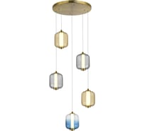 Светильник подвесной ST LUCE ST-Luce Латунь/Янтарный,Дымчатый,Голубой LED 5*10W 3000K SL1193.303.05