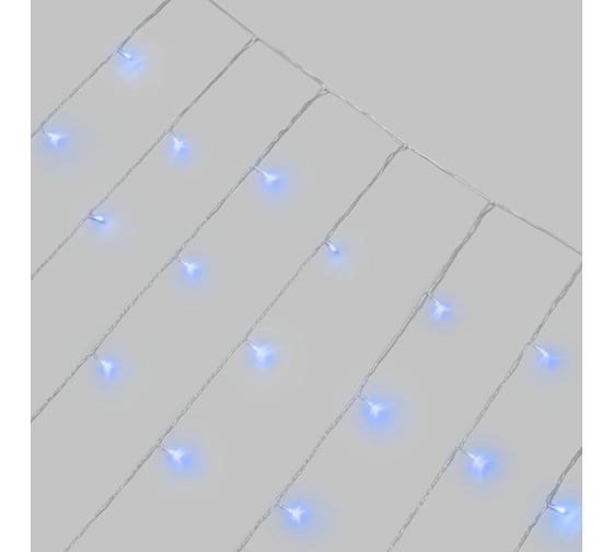 Гирлянда светодиодная Neon-Night Занавес 3х2м 264 LED СИНИЙ прозрачный ПВХ IP44 эффект мерцания 22 нити 12 LED/нить 235-523