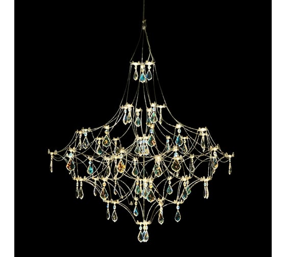 Подвесная люстра светодиодная MyFar Allegria с пультом и хрустальными подвесками Swarovski MR2641-66P-50SL