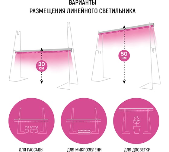 Универсальная подставка для линейных светильников GARDEN SHOW h30/50 см ПТ000002623