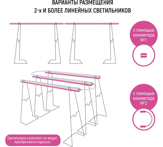 Универсальная подставка для линейных светильников GARDEN SHOW h30/50 см ПТ000002623