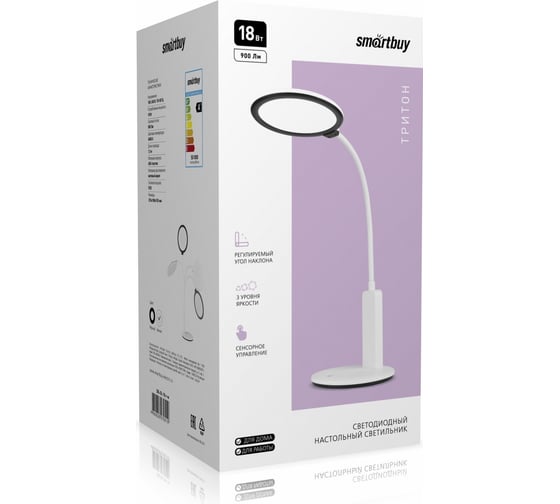 Светодиодный настольный светильник Smartbuy Тритон, 18 Вт, белый SBL-DL-18-r-w