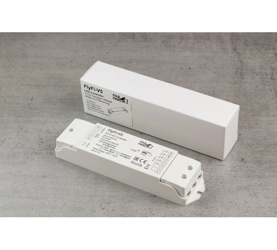 Диммер/контроллер ЛЭД ПРОФИ Fly-Fi V5 - 5CH*5A 12–48В DC, Push-DIM, CV, пластик FF-D-V5