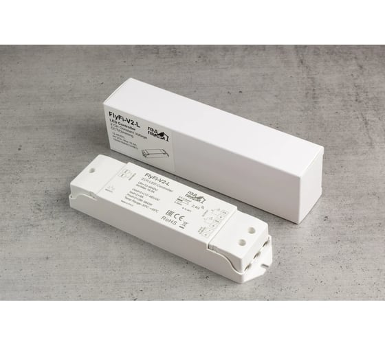 Диммер/контроллер ЛЭД ПРОФИ Fly-Fi V2-L 2CH*8A 12–48В DC, Push-DIM, CV, пластик FF-D-V2-L