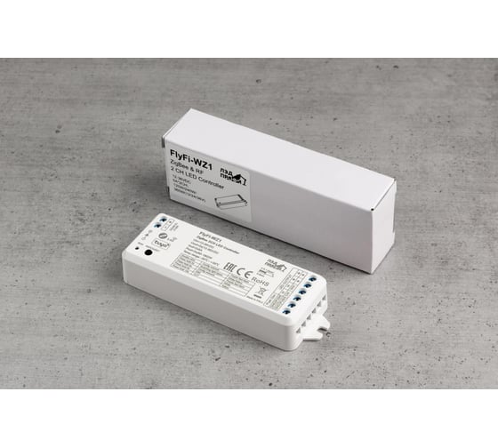 Диммер/контроллер ЛЭД ПРОФИ Fly-Fi WZ1 2CH*5A 12–36В DC, Zigbee & RF, CV, PD, Tuya App, пластик FF-C-WZ1