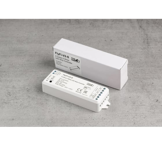 Диммер/rонтроллер ЛЭД ПРОФИ Fly-Fi V2-S 1CH*5A 12–24В DC, WW+CW CCT Controller, CV, пластик FF-D-V2-S