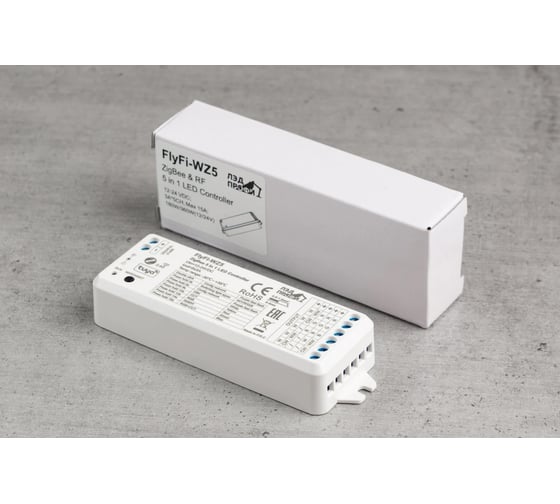 Диммер/контроллер ЛЭД ПРОФИ Fly-Fi WZ5 5CH*3A 12–24В DC, Zigbee & RF, 5 в 1 CV Controller, Tuya App, пластик FF-C-WZ5