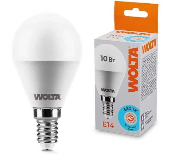 WOLTA Светодиодная лампа 25W45GL10E14 10Вт 6500K E14 (10 шт) 25W45GL10E14-10