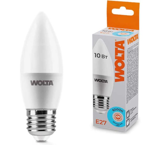 Светодиодная лампа WOLTA 25WC10E27 10Вт 6500K E27 (10 шт) 25WC10E27-10