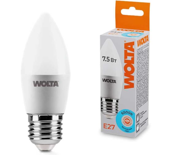 Светодиодная лампа WOLTA 25WC7.5E27 7.5Вт 6500K E27 (10 шт) 25WC7.5E27-10