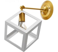 Бра BayerLux "Куб" 1хE27 40Вт белый-золото 22x28x30 см 4613037