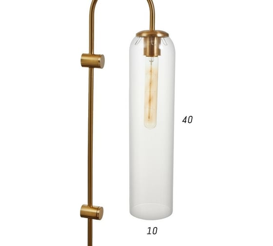 Бра BayerLux "Фласк" 1хE27 40Вт прозрачно-золотой 22x10x69 см 7012756