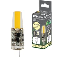 Светодиодная лампа TDM ELECTRIC G4-1,5 Вт-AC/DC 12 В-3000 К, COB, 9,5x36 мм SQ0340-0090