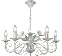 Подвесная люстра ПЕТРАСВЕТ 5 ламп, с листочками и цветами S1222-5