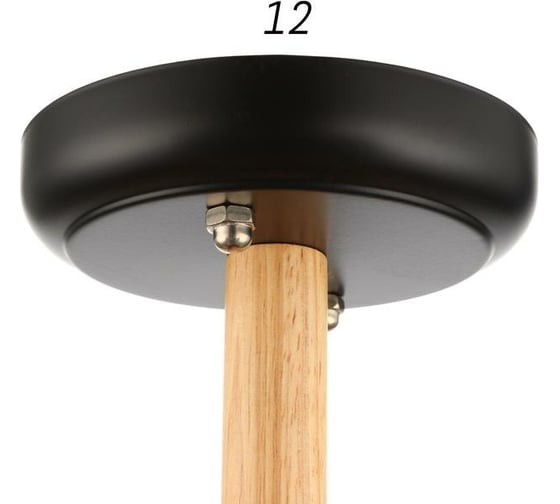 Люстра BayerLux 1088/5BK 40Вт Е27 черный-светлое дерево 56x56x28 см 5443318