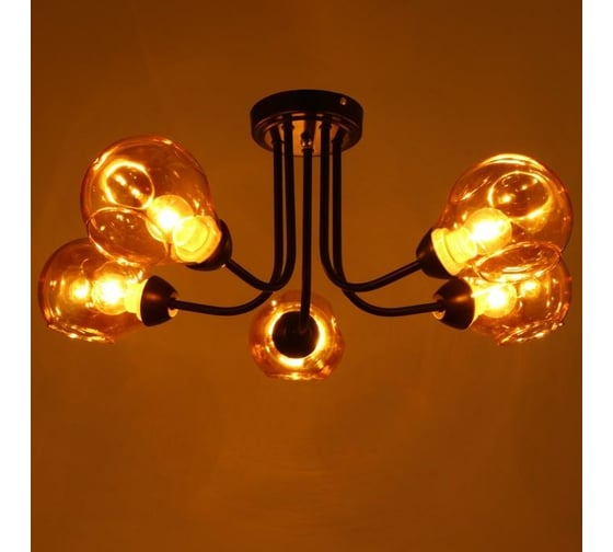 Люстра BayerLux 1089/5BK 40Вт Е27 черный 60x60x26 см 5443320