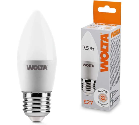 Светодиодная лампа WOLTA 25SC7.5E27 7.5Вт 4000K E27 (10 шт) 25SC7.5E27-10