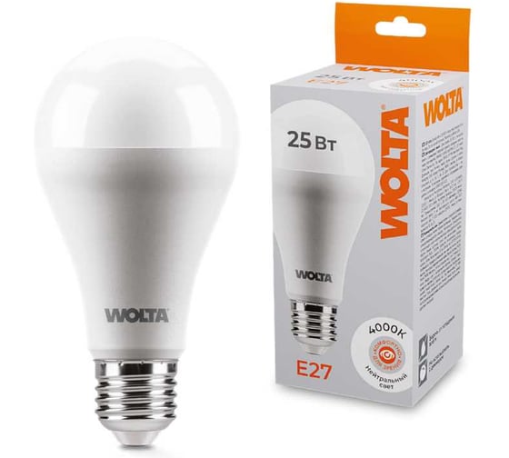 Светодиодная лампа WOLTA 25S67BL25E27 25Вт 4000К E27 (10 шт) 25S67BL25E27-10